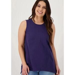 NWT Jones New York Women's Purple Cotton Blouse